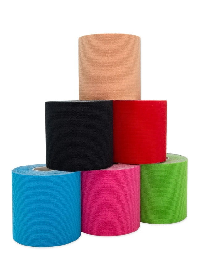 Axion Kinesiology Tape Uncut Mix Set | 6 Multicolored Rolls of Athletic Sports Tape | 16ft Length and 2'' Width | Waterproof • Skin-Friendly • Elastic | Ideal for Sports | axion - Image 1